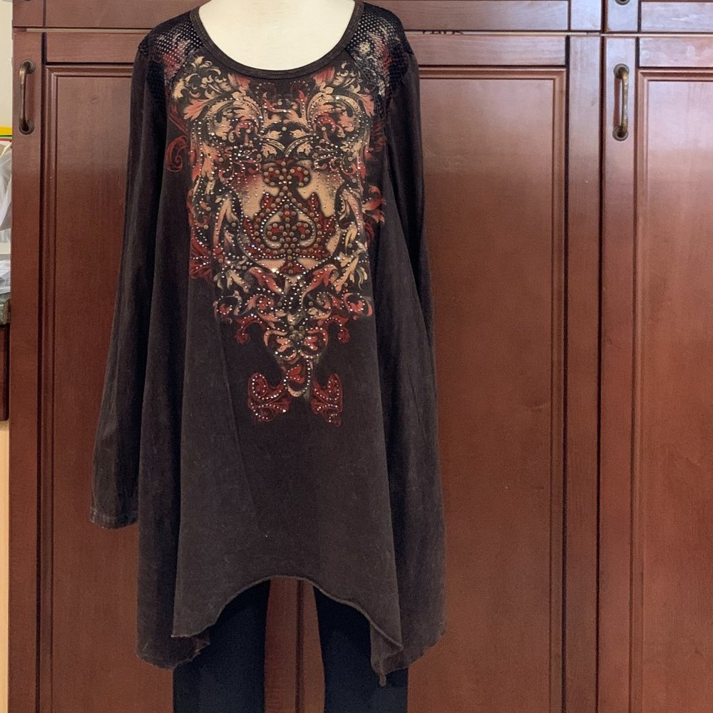 Voice of California Brown Studded Top